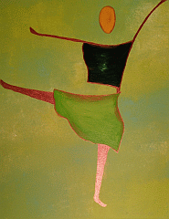 Zeichnung meditativ tanzende Frau